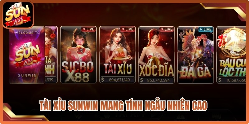 Tài xỉu Sunwin mang tính ngẫu nhiên cao nên mỗi ván đều tạo ra sự hồi hộp riêng